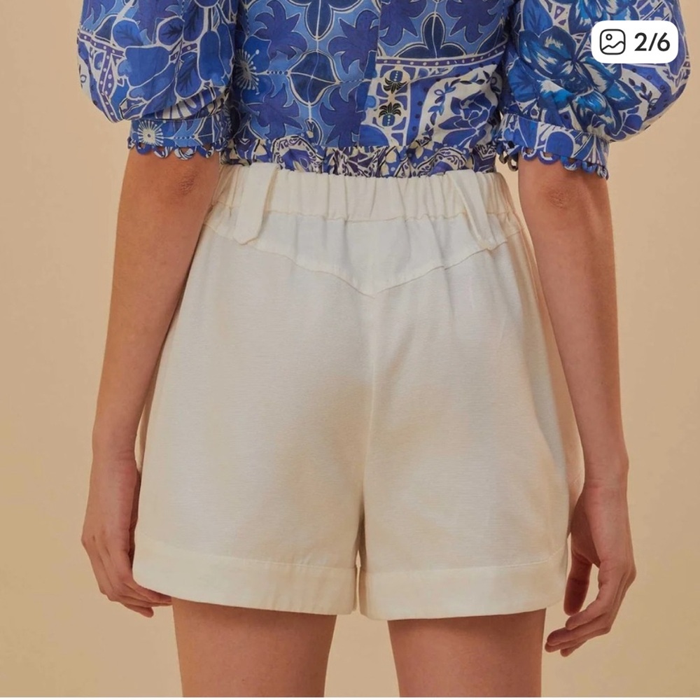 Farm Rio Off-White Cargo Pockets Shorts size 26 small - Picture 3 of 14